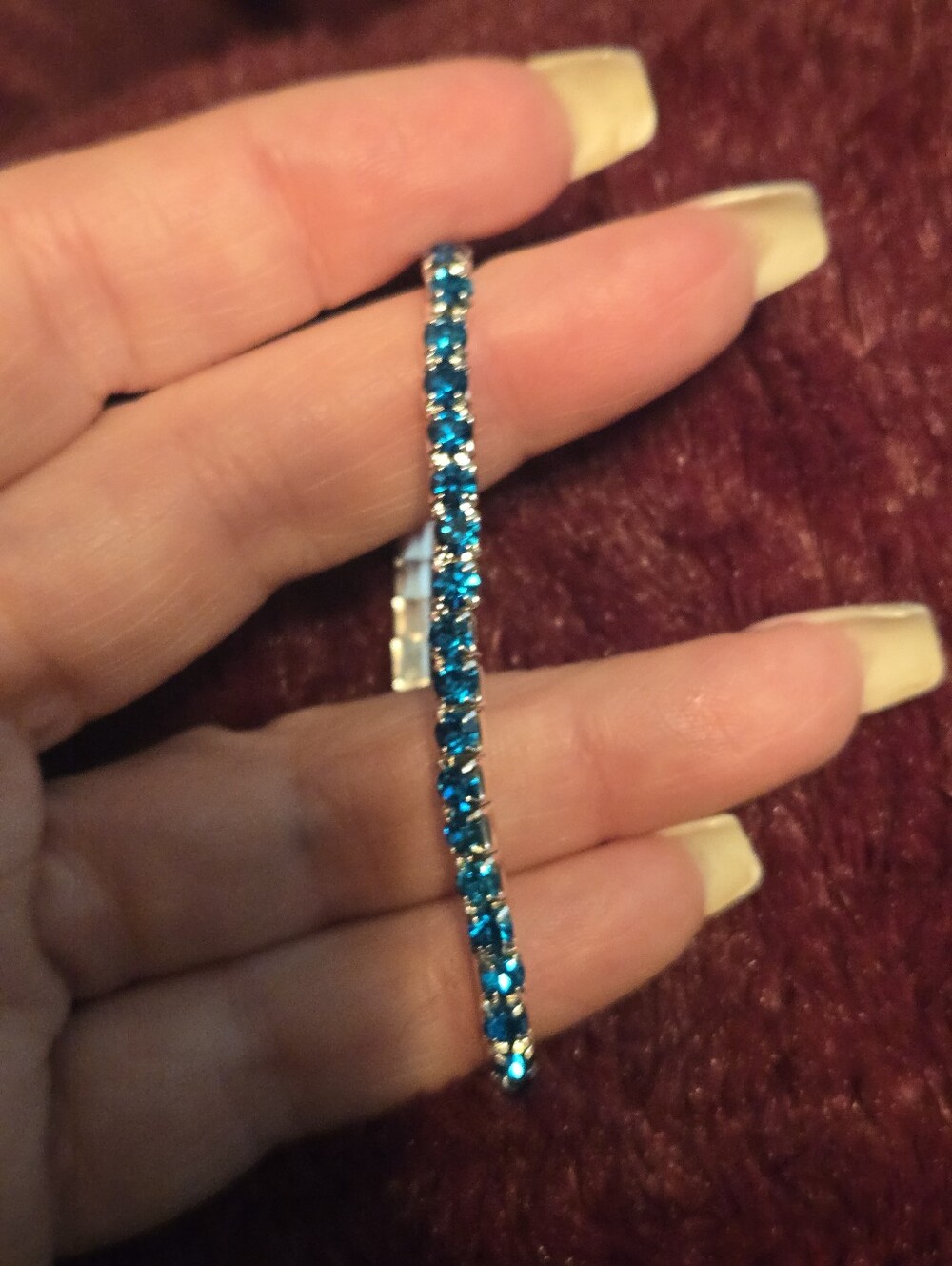 Blue Crystal Tennis Stretch Bracelet